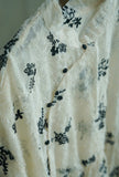 embroidered slanted lapel cut flower loose cheongsam